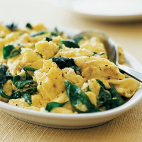 Scrambled Eggs with Spinach and White Cheddar  Williams Sonoma