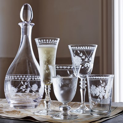 Vintage Etched Glassware Collection 1 M 
