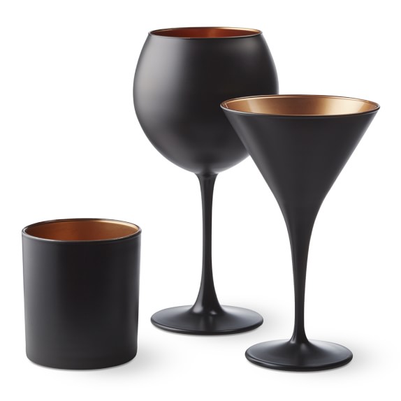 Black Matte & Copper Glassware Collection | Williams Sonoma