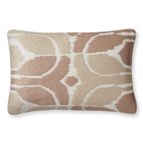  Embroidered Ikat Pillow Cover Blush Williams Sonoma