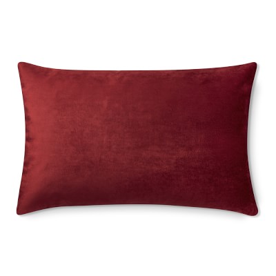 Velvet Lumbar Pillow Cover, Red | Williams Sonoma