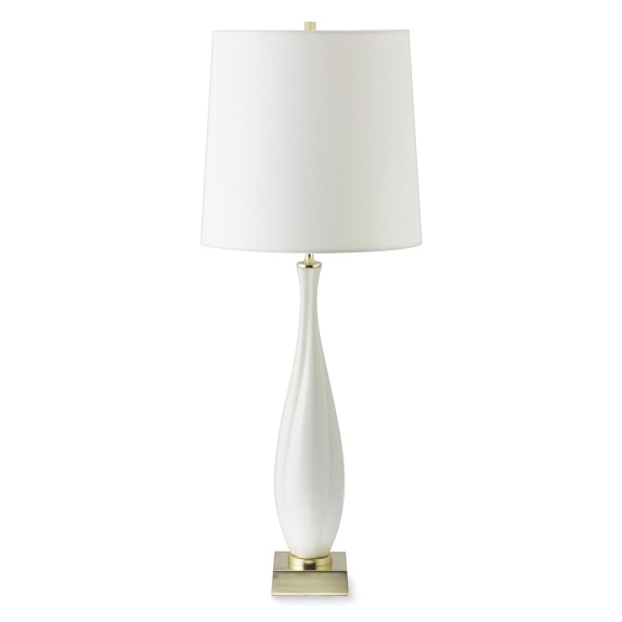 Ceramic Twist Table Lamp, Tall, Bone | Williams Sonoma